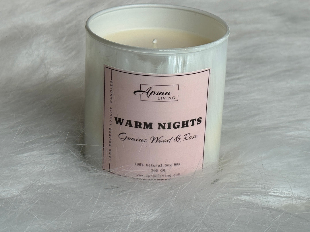 WARM NIGHTS - Guaiac Wood & Rose scented candle
