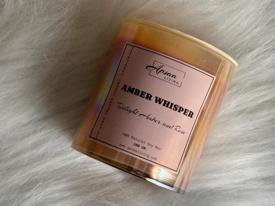 AMBER WHISPER- Twilight Amber and Rose scented candle