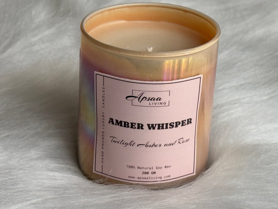 AMBER WHISPER- Twilight Amber and Rose scented candle