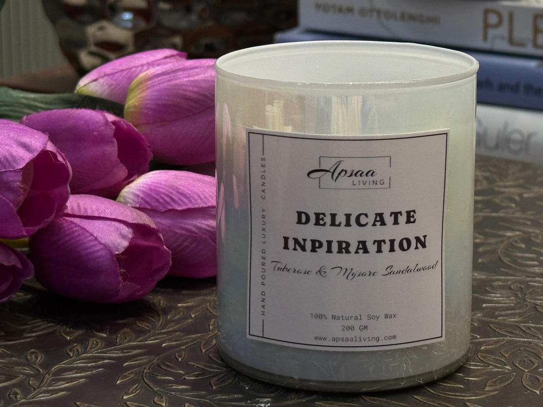 DELICATE INSPIRATION - Tuberose & Mysore Sandalwood scented candle