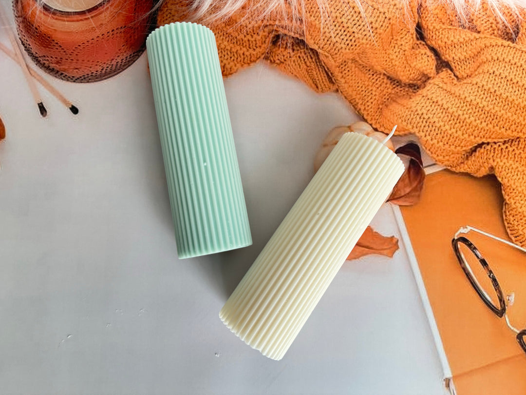 Ribbed Pillar Mould Candles