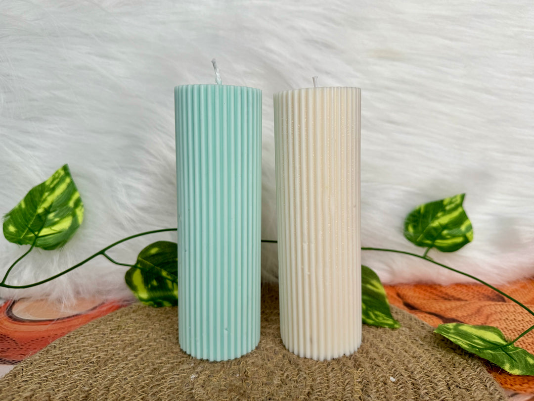 Ribbed Pillar Mould Candles