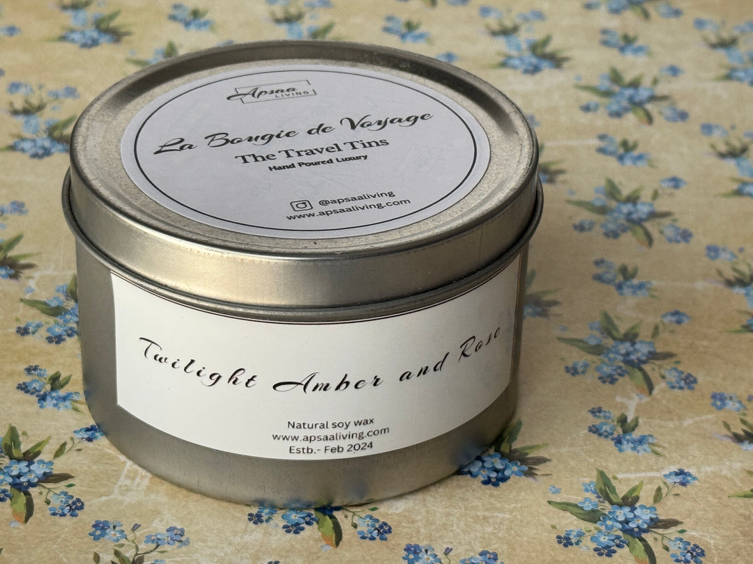 Tin Candle- Twilight Amber and Rose