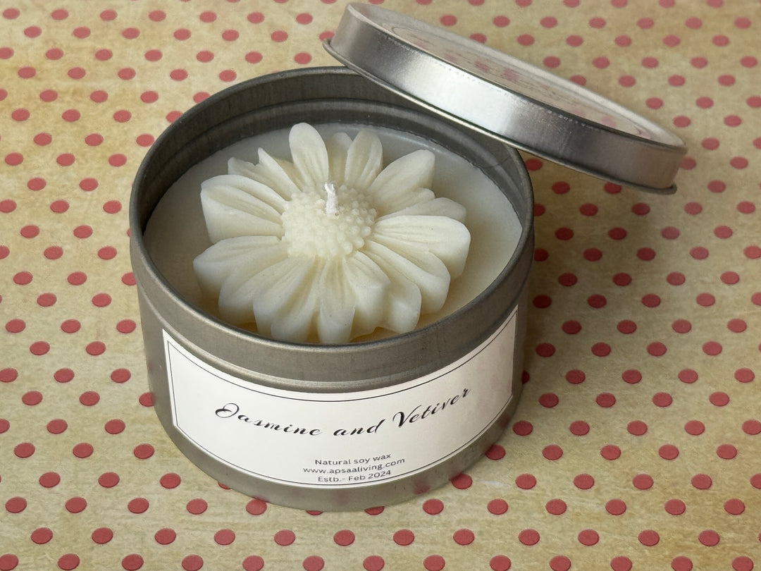 Tin Candle- Jasmine and Vetiver