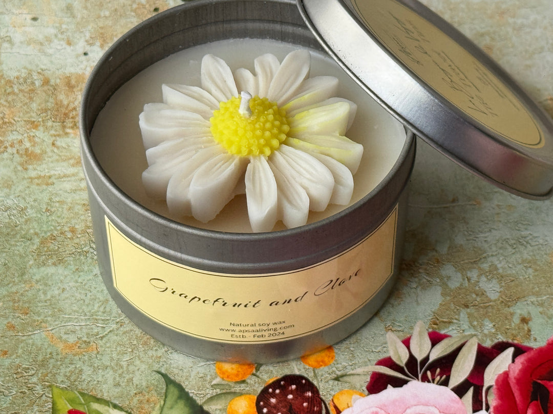 Tin Candle- Grapefruit and Clove