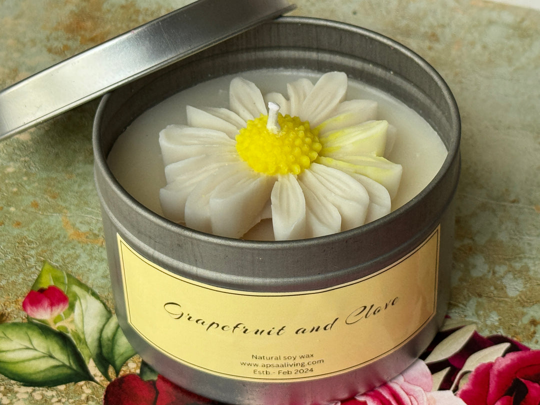 Tin Candle- Grapefruit and Clove