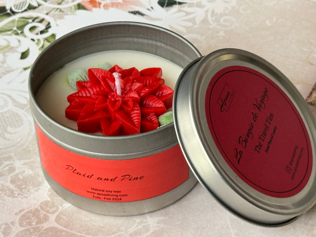 Tin Candle- Plaid and Pine