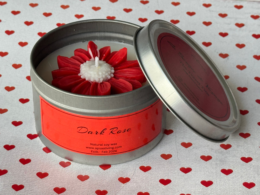 Tin Candle- Dark Rose