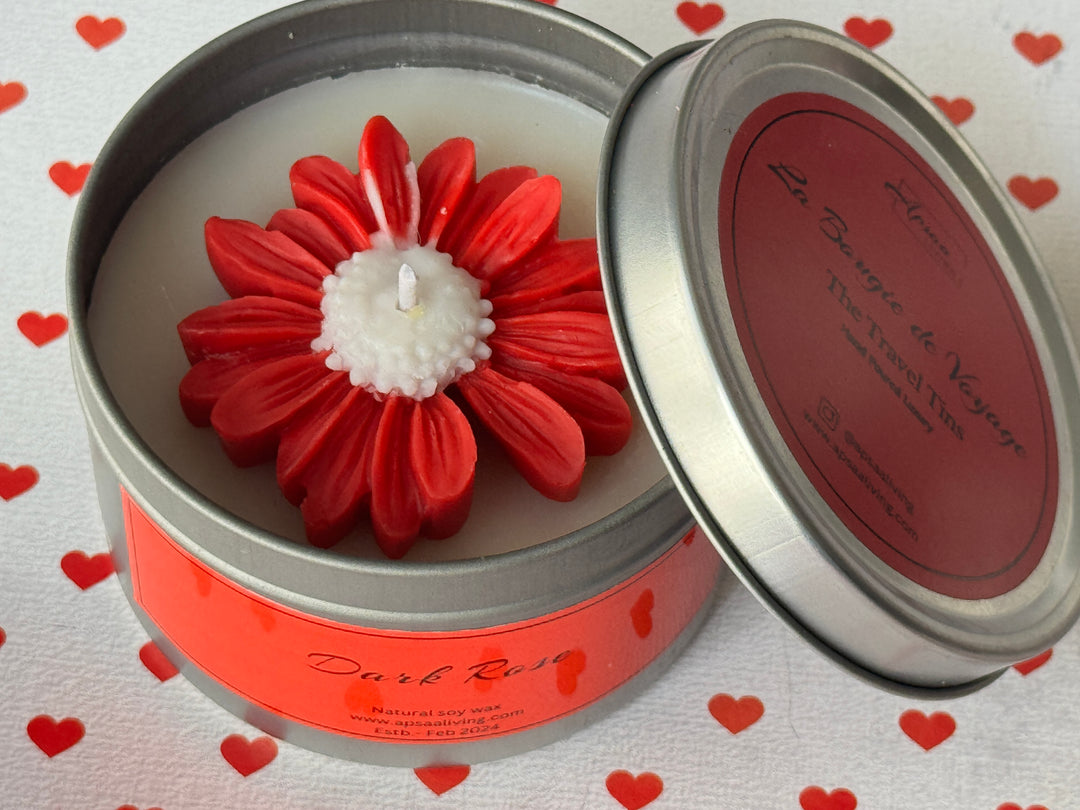Tin Candle- Dark Rose
