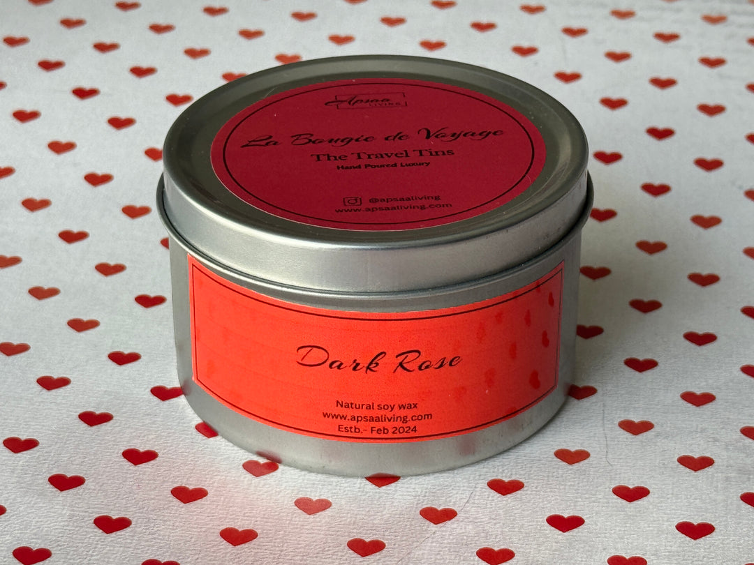 Tin Candle- Dark Rose