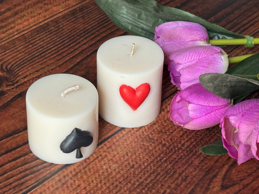Poker Themed Pillar Candle- Small, Pack of 1