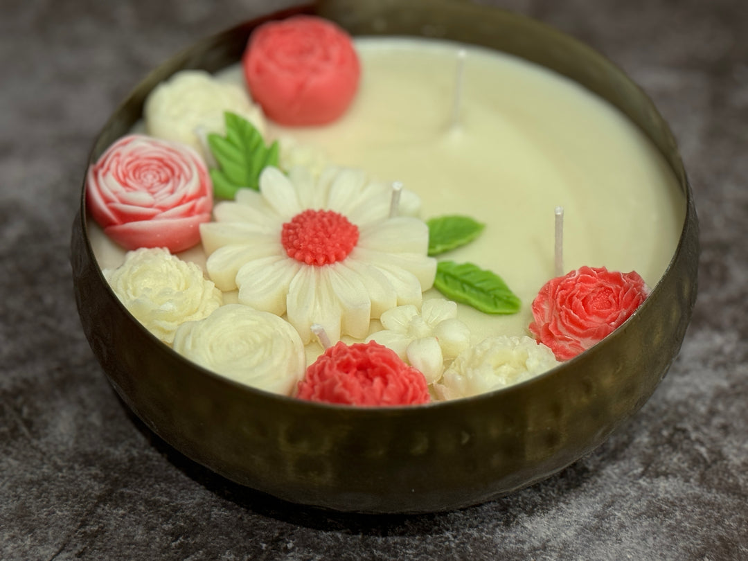 Floral Harmony Urli Candle, Rose- Diwali Special Edition
