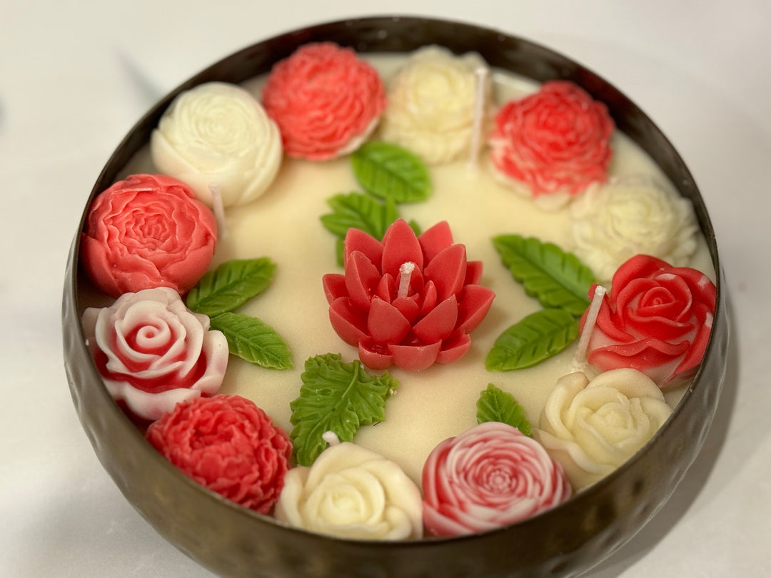 Floral Harmony Urli Candle- Diwali Special Edition
