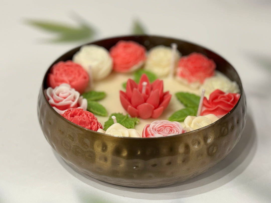 Floral Harmony Urli Candle- Diwali Special Edition