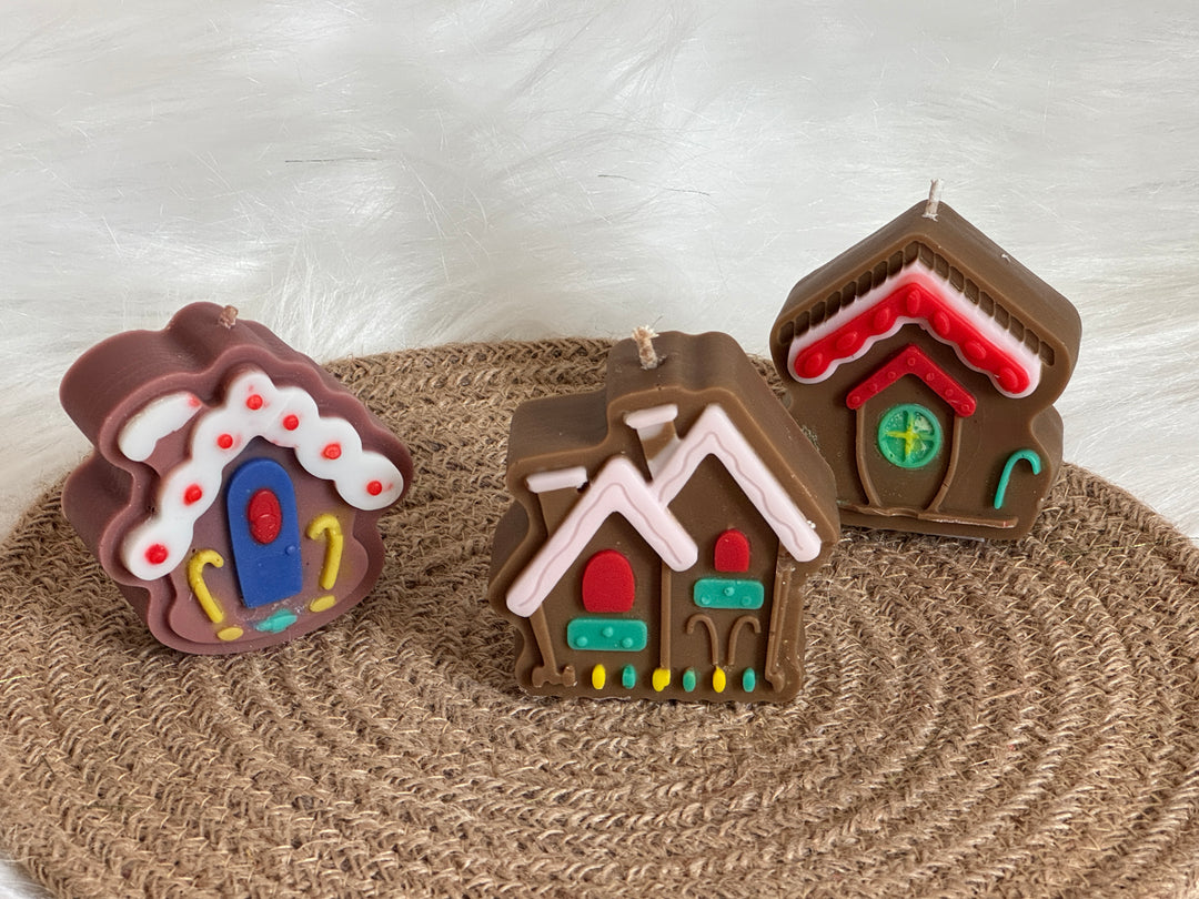 Gingerbread house Candle- Set of 3