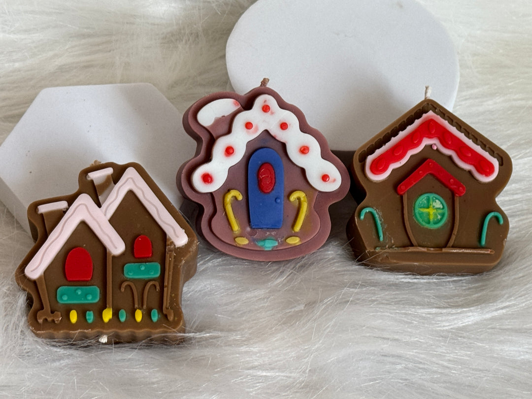 Gingerbread house Candle- Set of 3