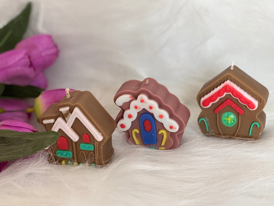 Gingerbread house Candle- Set of 3