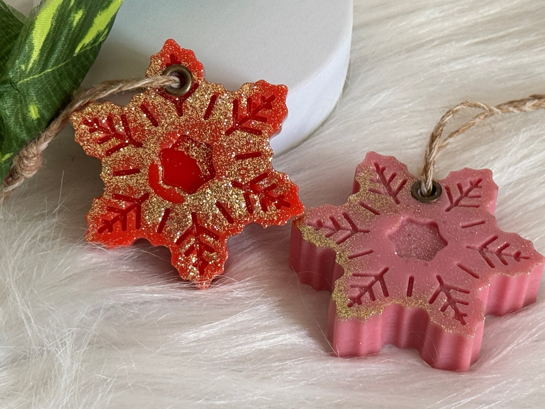 Snowflake Wax Sachets- Pack of 2 (Rose and sandalwood)
