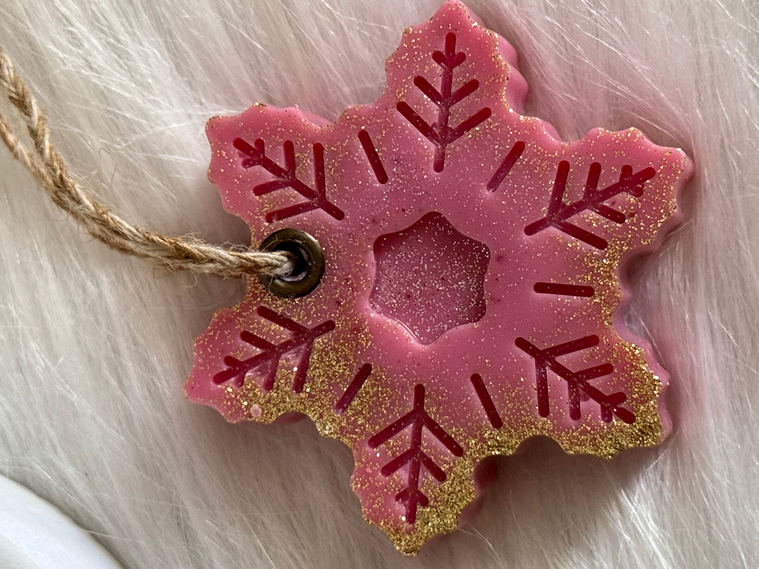 Snowflake Wax Sachets- Pack of 2 (Rose and sandalwood)