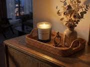 Premium woody scented After Dusk candle by Apsaa Living creating cozy sophisticated ambiance