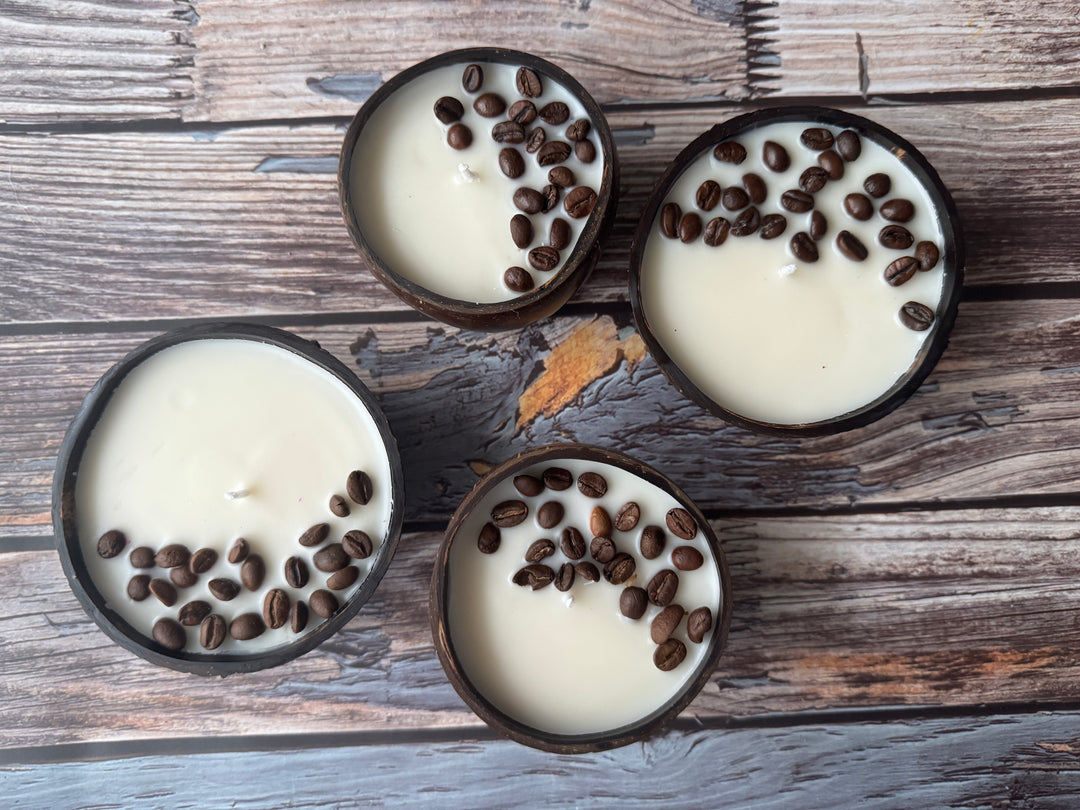 Coconut Shell Candle – Coffee Fragrance Soy Wax Candle