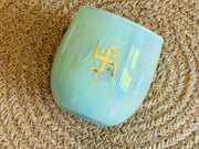 Luxury iridescent glass jar candle for Diwali gifting and décor