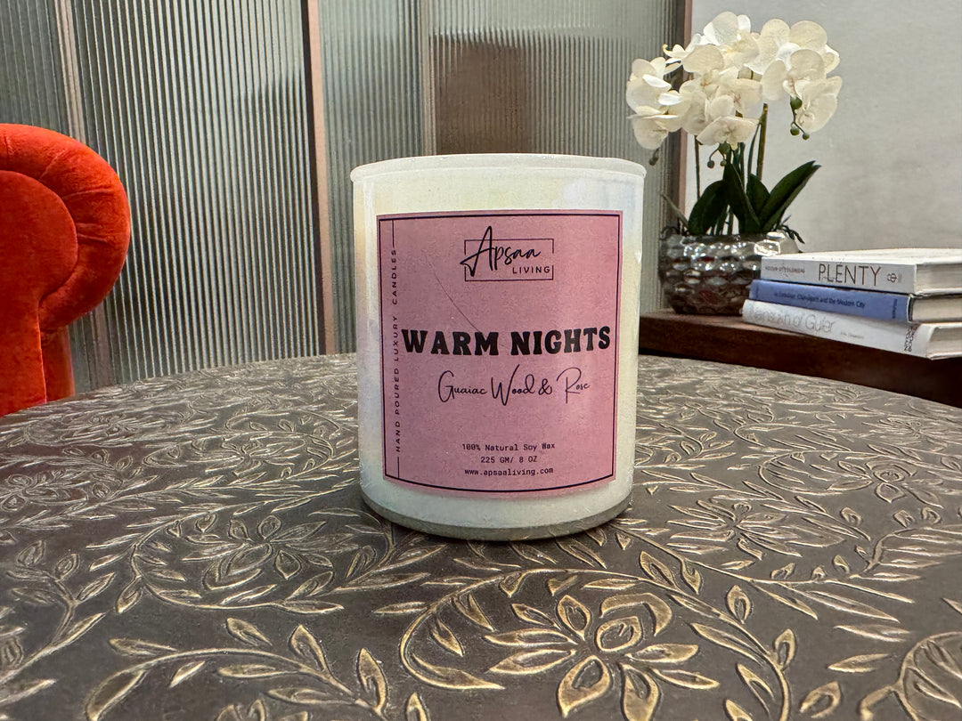 WARM NIGHTS - Guaiac Wood & Rose scented candle