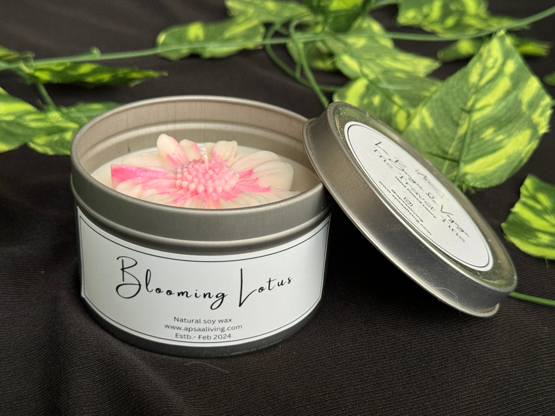 Tin Candle- Blooming Lotus