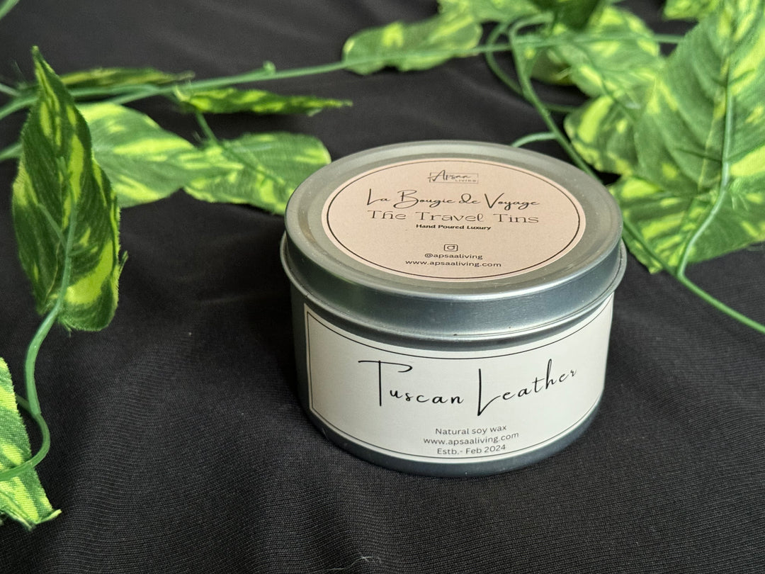 Tin Candle- Tuscan Leather