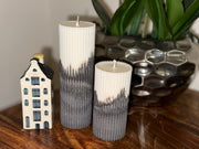 Ribbed Pillar Mould Candles Dual Tone- Pack of 2