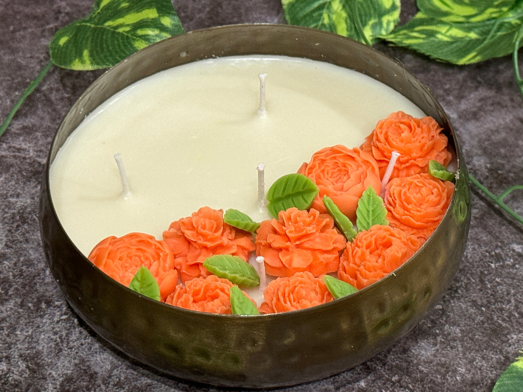 Floral Harmony Urli Candle- Diwali Special Edition