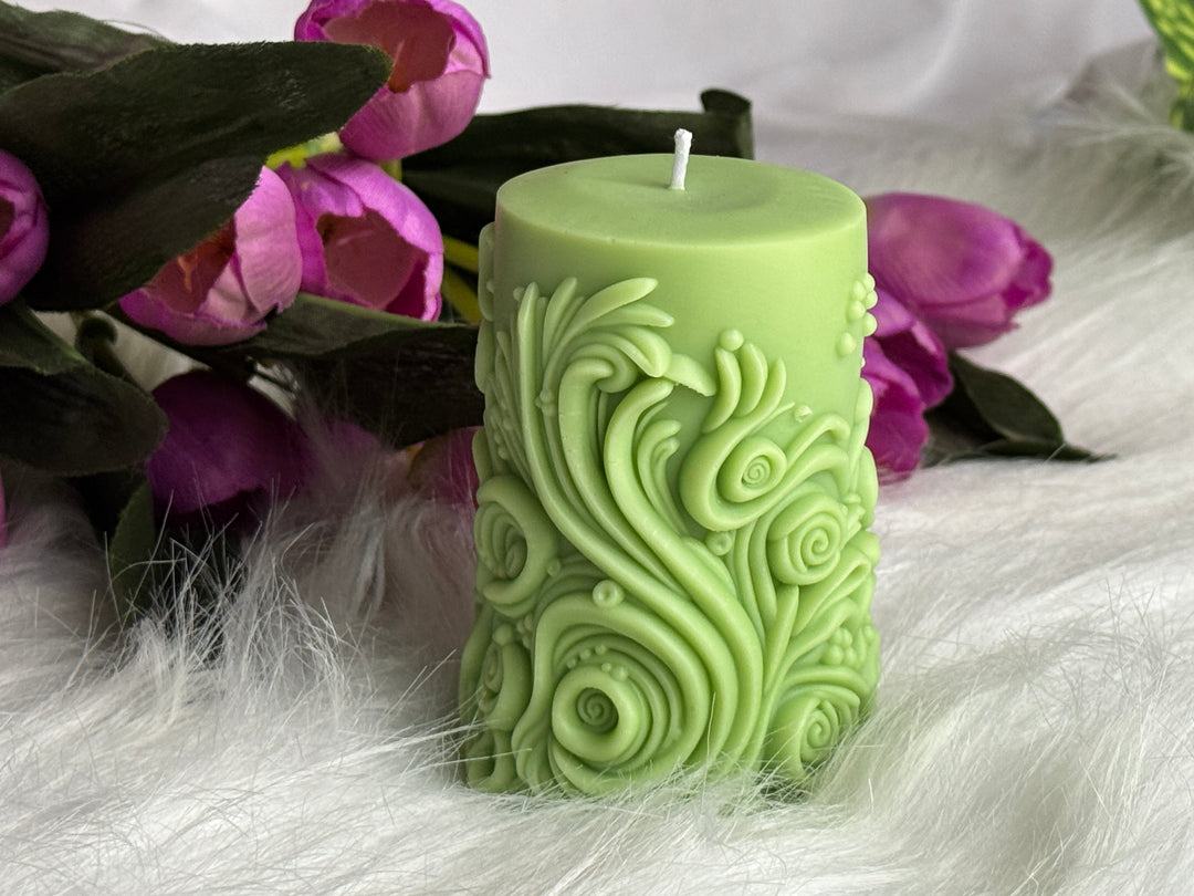 Christmas Carved Pillar candle