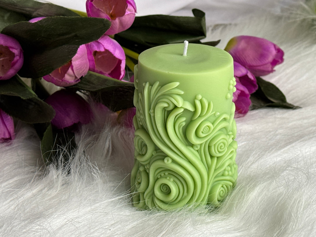 Christmas Carved Pillar candle