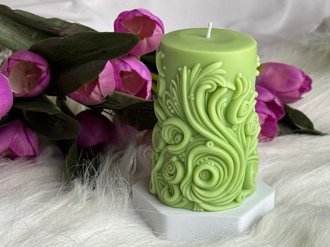 Christmas Carved Pillar candle