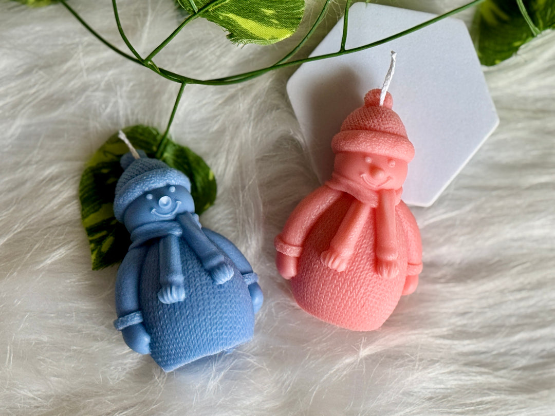 Snowman Candles- Set of 2 (Any Colour)