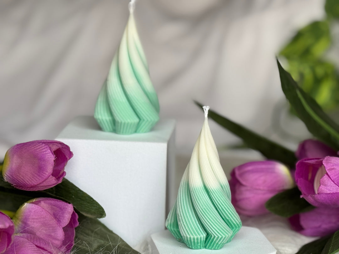 Christmas Spirals Mould Candle -Set of 2