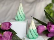 Christmas Spiral Tree Mould Candle - Set Of Two