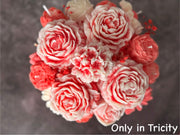 Bouquet of red and white flowers for interiors and gifting