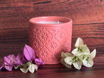Luxury concrete jar candle with twilight amber and lemongrass fragrance by Apsaa Living
