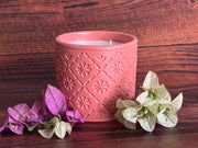 Luxury concrete jar candle with twilight amber and lemongrass fragrance by Apsaa Living