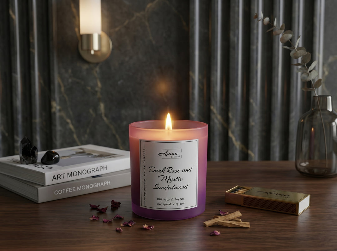 Dark Rose and Mystic Sandalwood Ombre Candle
